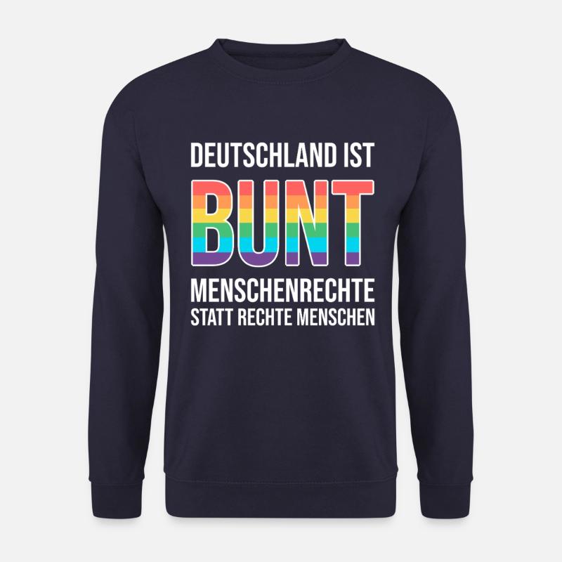 Deutschland ist bunt - Menschenrechte statt rechte - Unisex Pullover - Navy