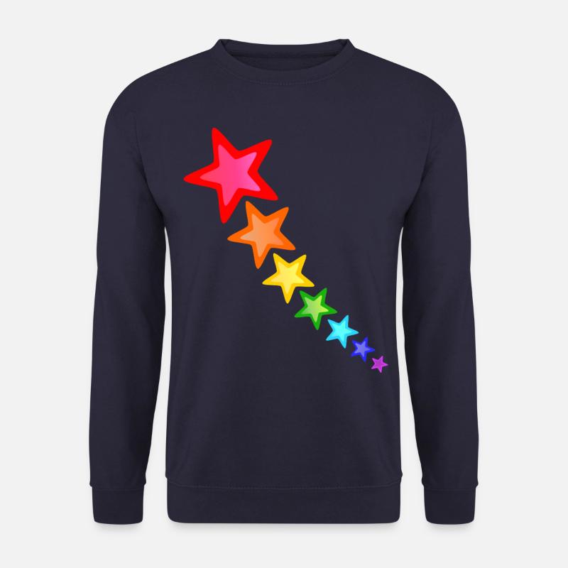 bunte Sterne in Regenbogen Farben - Unisex Pullover - Navy