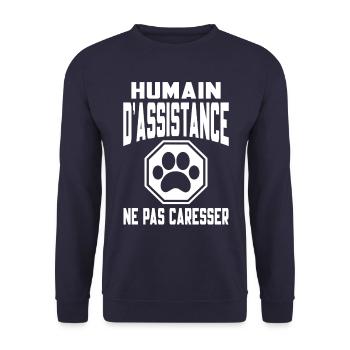 Humain d’assistance Ne pas caresser - Sweat-shirt Unisexe - marine - Devant - Alina (178cm) & Michal (187cm)