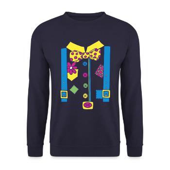 Déguisement de Clown Coloré T-shirt Humoristique - Sweat-shirt Unisexe - marine - Devant - Alina (178cm) & Michal (187cm)