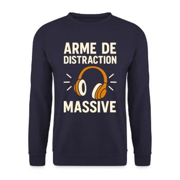 Arme de Distraction Massive – Casque Audio - Sweat-shirt Unisexe - marine - Devant - Alina (178cm) & Michal (187cm)