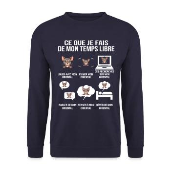 Ce que je fais de mon temps libre Oriental - Sweat-shirt Unisexe - marine - Devant - Alina (178cm) & Michal (187cm)