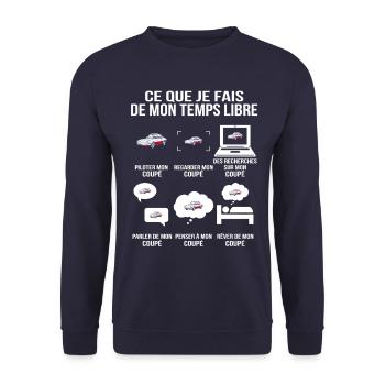 Ce que je fais de mon temps libre Passion voiture - Sweat-shirt Unisexe - marine - Devant - Alina (178cm) & Michal (187cm)
