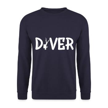 Diving Diver Tauchen Taucher - Unisex Pullover - Navy - Vorne - Alina (178cm) & Michal (187cm)