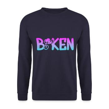 biken downhill fahrrad bike - Unisex Pullover - Navy - Vorne - Alina (178cm) & Michal (187cm)