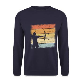 Archery - Unisex Sweatshirt - navy - Front - Alina (178cm) & Michal (187cm)