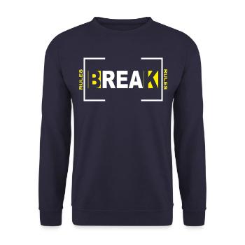 Regeln brechen - Unisex Pullover - Navy - Vorne - Alina (178cm) & Michal (187cm)