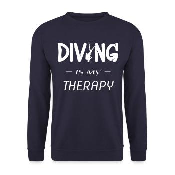 scuba diving, tauchen, diver - Unisex Pullover - Navy - Vorne - Alina (178cm) & Michal (187cm)