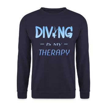 Diving is my therapy - Unisex Pullover - Navy - Vorne - Alina (178cm) & Michal (187cm)