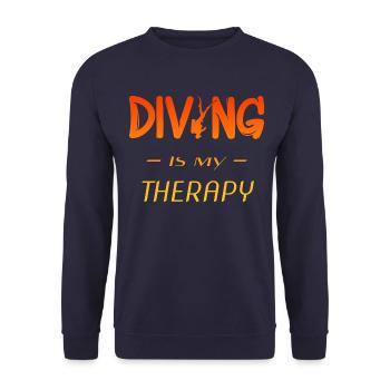 Dive - Tauchen Taucher Geschenk - Unisex Pullover - Navy - Vorne - Alina (178cm) & Michal (187cm)