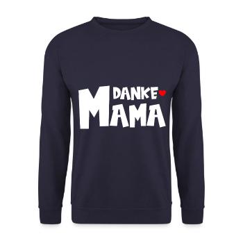 Danke Mama - Muttertag - Unisex Pullover - Navy - Vorne - Alina (178cm) & Michal (187cm)