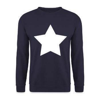 weißer Stern, white star - Unisex Pullover - Navy - Vorne - Alina (178cm) & Michal (187cm)