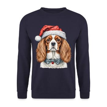 Cavalier King Charles Spaniel Christmas - Unisex Sweatshirt - navy - Front - Alina (178cm) & Michal (187cm)