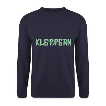 Klettern Bouldern Kletterhalle Berge - Unisex Pullover - Navy - Vorne - Alina (178cm) & Michal (187cm)