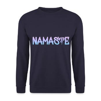 Yoga Om Namaste Chakra - Unisex Pullover - Navy - Vorne - Alina (178cm) & Michal (187cm)