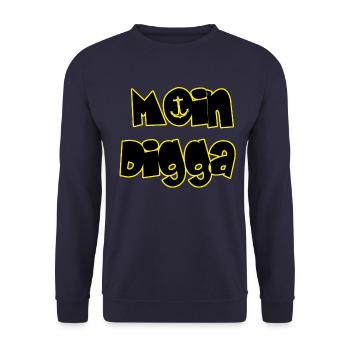 Moin Digga - Unisex Pullover - Navy - Vorne - Alina (178cm) & Michal (187cm)