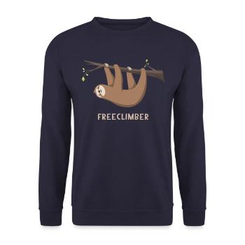 Sloth Sloth Fremclimber - Sweat-shirt Unisexe - marine - Devant - Alina (178cm) & Michal (187cm)