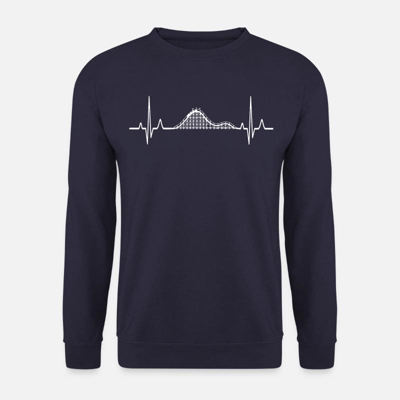 Achterbahn / Herzschlag - Geschenkidee - Unisex Pullover - Navy