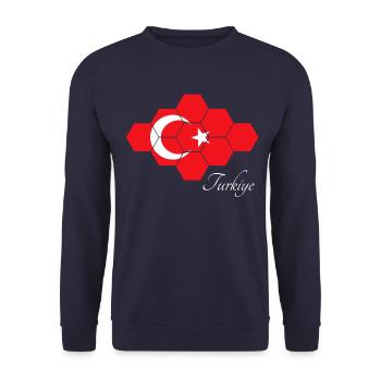 Türkei Turkiye - Unisex Pullover - Navy - Vorne - Alina (178cm) & Michal (187cm)