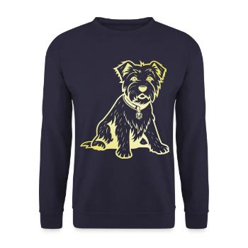 West Highland White Terrier - Unisex Sweatshirt - navy - Front - Alina (178cm) & Michal (187cm)