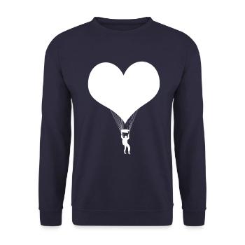 Parachute skydiving white - Unisex Sweatshirt - navy - Front - Alina (178cm) & Michal (187cm)