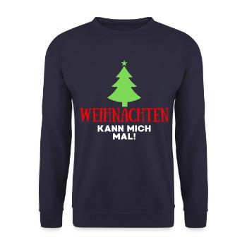 Weihnachten kann mich mal - Unisex Pullover - Navy - Vorne - Alina (178cm) & Michal (187cm)