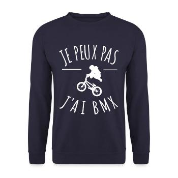 je peux pas j'ai bmx vélo cycliste rider freestyle - Sweat-shirt Unisexe - marine - Devant - Alina (178cm) & Michal (187cm)
