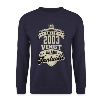 Année 2003 Vingt ans - Sweat-shirt Unisexe - marine - Devant - Alina (178cm) & Michal (187cm)