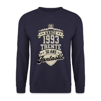 Année 1993 Trente ans - Sweat-shirt Unisexe - marine - Devant - Alina (178cm) & Michal (187cm)