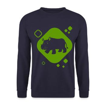 Rhino - Africa - Nature - Animal Lover - Unisex Sweatshirt - navy - Front - Alina (178cm) & Michal (187cm)