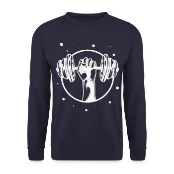 Bodybuilding - Gewichtheben Fitness Workout Gym - Unisex Pullover - Navy - Vorne - Alina (178cm) & Michal (187cm)