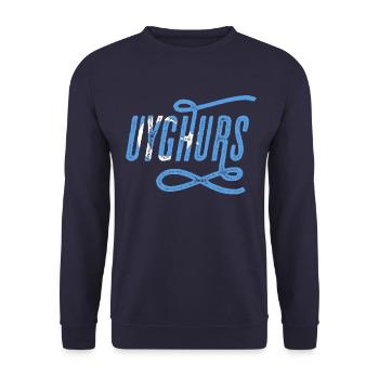 uyghurs uiguren - Unisex Pullover - Navy - Vorne - Alina (178cm) & Michal (187cm)