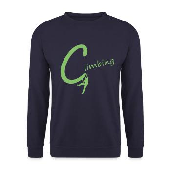 Klettern Bouldern Kletterhalle Berge Climbing - Unisex Pullover - Navy - Vorne - Alina (178cm) & Michal (187cm)