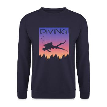 Tauchen Diving - Unisex Pullover - Navy - Vorne - Alina (178cm) & Michal (187cm)