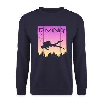 Tauchen, Diving, Tauchlehrer, Taucher, Scuba Diver - Unisex Pullover - Navy - Vorne - Alina (178cm) & Michal (187cm)