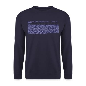 10 PRINT CHR $ (205.5 RND (1)): GOTO 10 - Unisex Sweatshirt - navy - Front - Alina (178cm) & Michal (187cm)