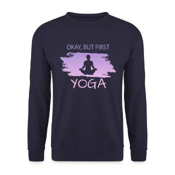 Yoga - Unisex Pullover - Navy - Vorne - Alina (178cm) & Michal (187cm)