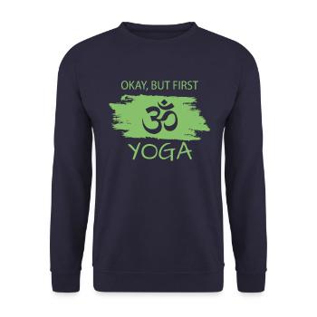 yoga - Unisex Pullover - Navy - Vorne - Alina (178cm) & Michal (187cm)