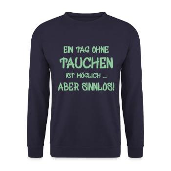 tauchen, spruch für taucher - Unisex Pullover - Navy - Vorne - Alina (178cm) & Michal (187cm)