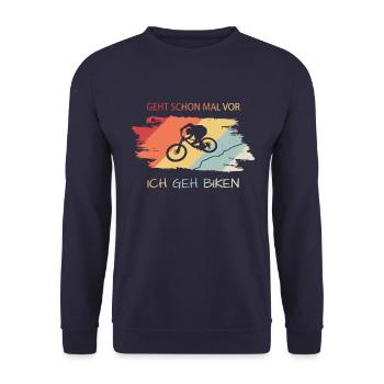 Downhill biken - Unisex Pullover - Navy - Vorne - Alina (178cm) & Michal (187cm)