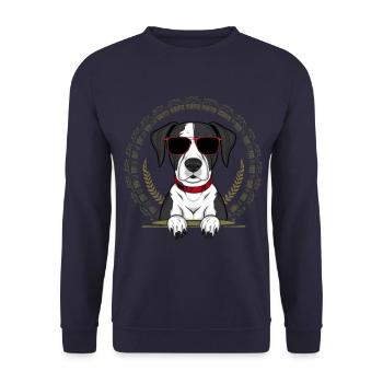 Cool allemand pointeur à poil court avec lunettes de soleil - Sweat-shirt Unisexe - marine - Devant - Alina (178cm) & Michal (187cm)