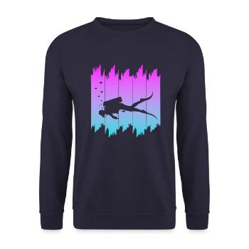 Tauchen, Scuba Diving - Unisex Pullover - Navy - Vorne - Alina (178cm) & Michal (187cm)