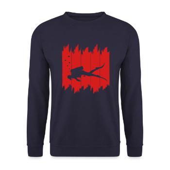 Tauchen Taucher Urlaub Strand Meer Reise Dive - Unisex Pullover - Navy - Vorne - Alina (178cm) & Michal (187cm)