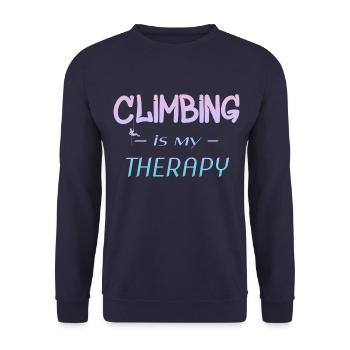 Klettern Kletterwand Climbing Bouldern - Unisex Pullover - Navy - Vorne - Alina (178cm) & Michal (187cm)