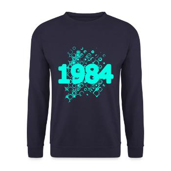 Jahr 1984 - Unisex Pullover - Navy - Vorne - Alina (178cm) & Michal (187cm)