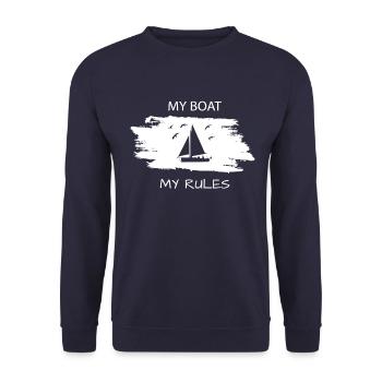 Segeln, Spruch für Segler, Sailing Design - Unisex Pullover - Navy - Vorne - Alina (178cm) & Michal (187cm)