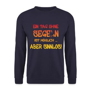 segeln sailing sail - Unisex Pullover - Navy - Vorne - Alina (178cm) & Michal (187cm)