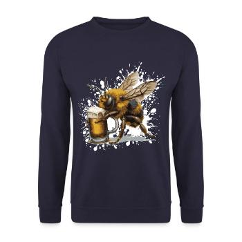 Bee Beer Funny - Unisex Sweatshirt - navy - Front - Alina (178cm) & Michal (187cm)