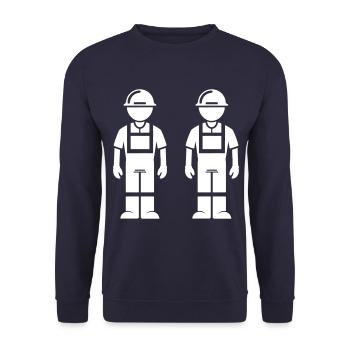 Construction Worker Team - Unisex Sweatshirt - navy - Front - Alina (178cm) & Michal (187cm)