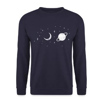 Vol spatial de l'univers - Sweat-shirt Unisexe - marine - Devant - Alina (178cm) & Michal (187cm)
